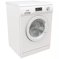 Modern White Front Loading Washing Machine with Transparent Door Digital Display and Control Panel 3d model