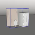 Minimalist Decorative Ornament Set With White Frame Stacked Books And Egg Shaped Lamp