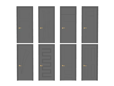 Modern swing door single door 3d model Modern swing door single door 3d model