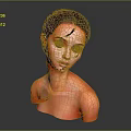 3D Game and Movie Character Female Bust With Realistic Skin and Smooth Facial Features