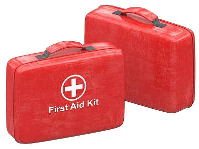 Two Red First Aid Kits Essential Medical Equipment For Emergency And Home Use 3d model