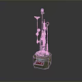 Scientific Experiment Apparatus With Green Base Cylindrical Body Pipes Gauges Knobs And Hanging Parts