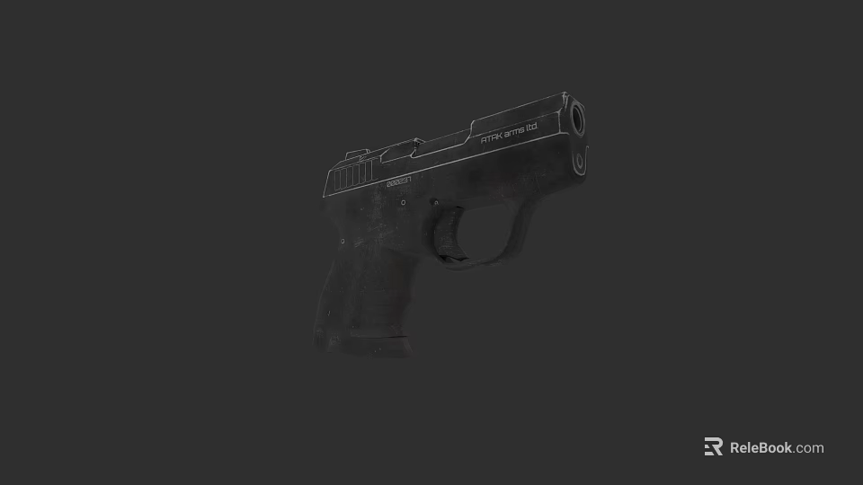 3D Rendered Modern Pistol With Grip Barrel Trigger And Black Background 3d model 