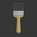 Wooden Handle Paint Brush With Black Bristles And Metal Ferrule