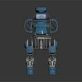 Blue Robot Character For Game And Movie With Mechanical Design And Robotic Limbs