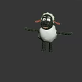 Cartoon Sheep 3D Render With White Wool Black Ears Open Arms And Smiling Face