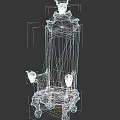 Gothic Style Wooden Chair With Skull Decorations And Red Dotted Cushion