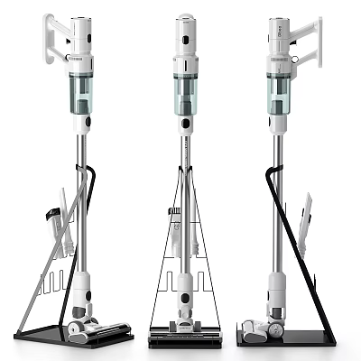 Three White Household Electrical Appliances With Adjustable Height And Detachable Tools 3d model