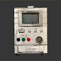 White Industrial Electronic Device With Digital Display Control Knobs and Ventilation Grilles 3d model