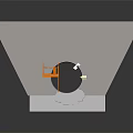Industrial Circular Tank Structure With Orange Metal Frame Platform And Pipes