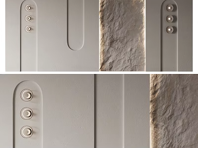 Modern Bed Accent Wall With Decorative Buttons And Textured Panels 3d model
