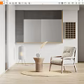 Quiet sofa chair side combination 3d model
