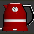 Red Electric Kettle With Silver Trim Black Handle And Modern Design For Household Use