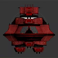 Red Cosmic Spaceship With Futuristic Design For Aerospace Exploration Missions