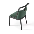 Modern Leisure Chair With Green Upholstered Cushion Black Frame And Sleek Design