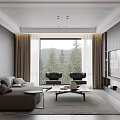 Modern Living And Dining Room Interior With Sofa Coffee Table TV Wall And Fireplace