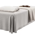 Medical Equipment Physiotherapy Treatment Bed with Gray Sheets Towels Pillow and Tray for Rehabilitation