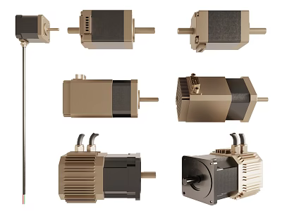 Industrial Electric Motors With Various Designs And High Performance For Machinery 3d model