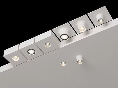 Sleek White LED Downlights And Spotlights For Modern Ceiling Lighting Design 3d model