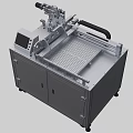 Industrial Equipment with Gray Metal Frame Mesh Top Black Handles and Mobile Wheels