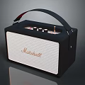Marshall Stylish Portable Speaker With Black White Design And Handle Knobs