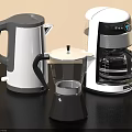 Essential Daily Use Electrical Appliances Including Electric Kettle Coffee Maker And Moka Pot