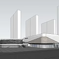 Modern Commercial Complex Featuring Contemporary Architecture Glass Facade And Multi Storey Design 3d model