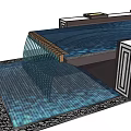 Garden Water Feature with Flowing Water Decorative Border and Reflective Pool
