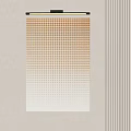Minimalist Decorative Painting With Gradient Dot Pattern On Light Wall Alongside Vertical Stripe Decorative Panel 3d model