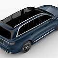 Deep Blue Electric SUV With Modern Sleek Design Black Roof LED Headlights Alloy Wheels