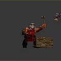 Viking Warrior With Beard Tossing Fireball At Flying Creature 3d model