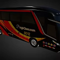 HighClass.com 8012 Luxury Tour Bus with Black Red Yellow Stylish Body Design