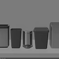 Modern Metal Trash Bins With Different Sizes And Lid Designs For Home Use