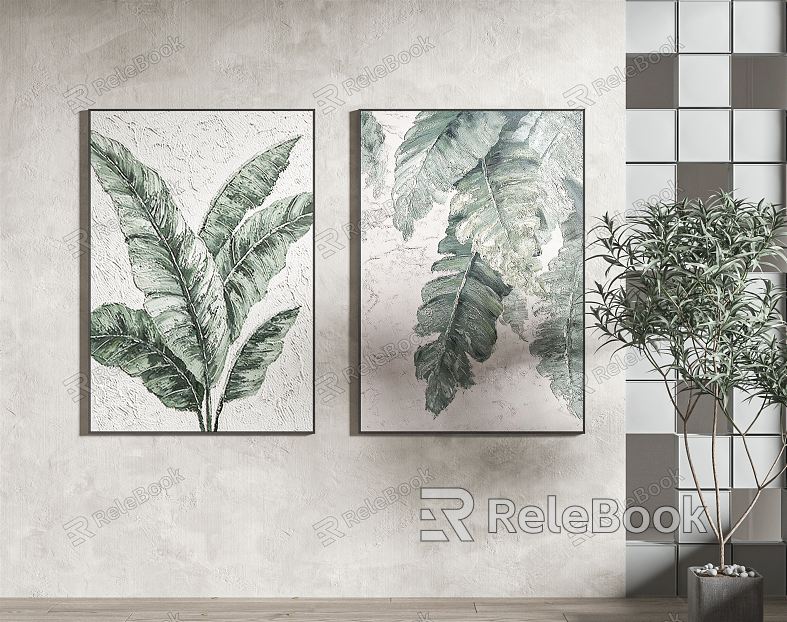 Modern plant painting decorative painting model