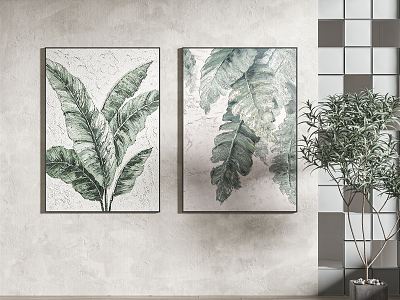 Modern plant painting decorative painting model