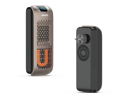 Compact Air Purifier Devices With Brown And Black Grille Design And Modern Look 3d model