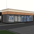Rapid Comprehensive Service Center Building Exterior With Brick Wall And Entrance