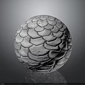 White Decorative Sphere With Intricate Scaly Textured Surface And Modern Design