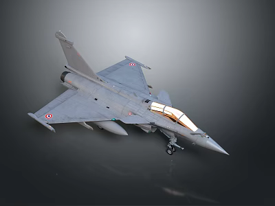 Gray Military Fighter Jet Scale Model With Transparent Cockpit And Detailed Wings 3d model
