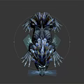 Fantasy Mythical Lion Character With Blue Crystal Mane And Shiny Crystalline Features