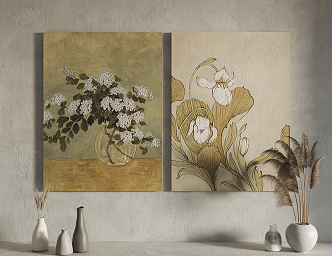 Nordic Plant Painting Hanging Painting Decorative Painting 3d model