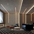 Silent Audiovisual Room Home Cinema Family 3d model