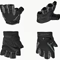 Black Tactical Fingerless Gloves With Non Slip Grip And Protective Padding