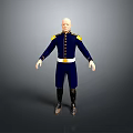 Navy Blue Military Style Uniform With Gold Epaulets White Belt And Black Boots