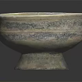 Ancient Bronze Bowl With Carved Design Broken Part And Decorative Base