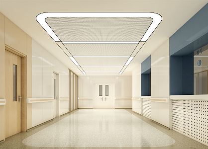 Modern Hospital Registration Area 3d model