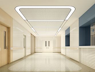 Modern Hospital Registration Area 3d model