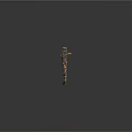 Artistically Carved Rifle with Wooden Stock Intricate Metal Details and Decorative Patterns