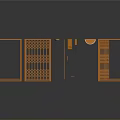Durable Hardware Tools Orange Metal Frame Door Grille Designs On Grey Background With Reflections