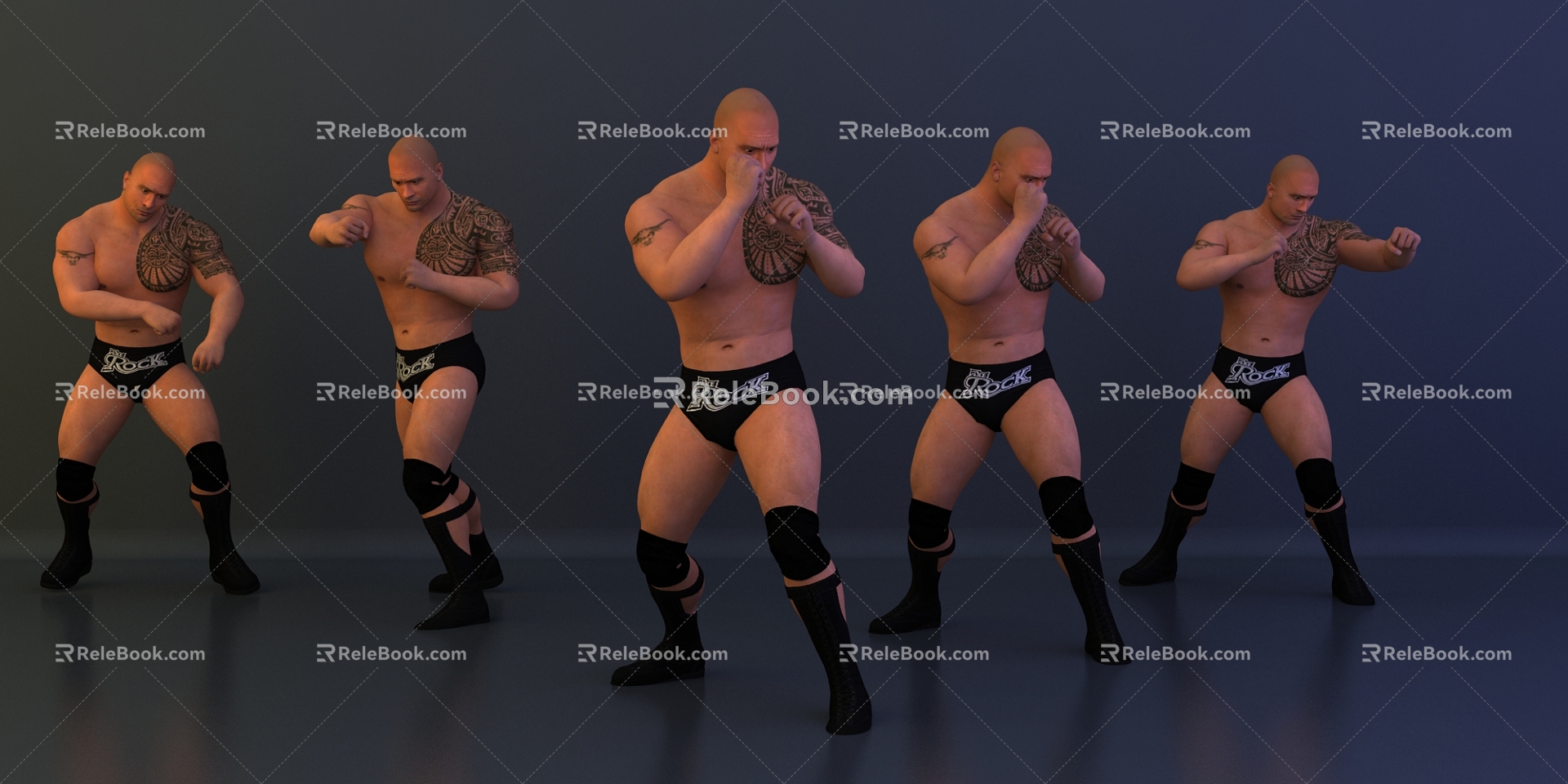 Modern man boxer 3d model